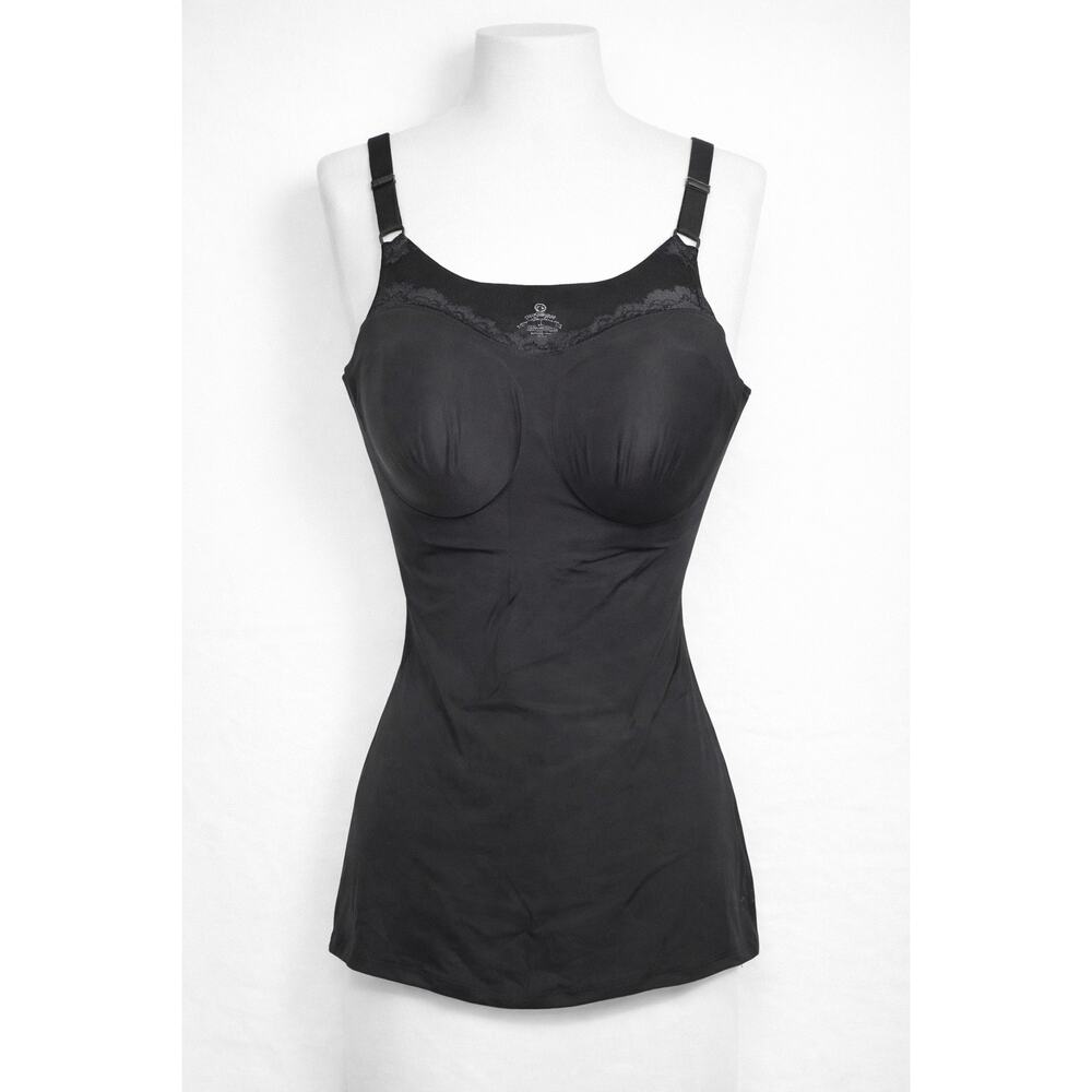 Evelyn and Bobbie Lace‎ Trim V Neck Seamless Shaping Tank Womens S
